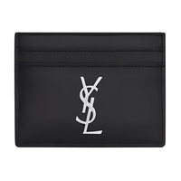 SAINT LAURENT Smooth Finish Leather Card Holder Card Holder Men's Black