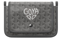 GOYARD Plumet Canvas With Leather Envelope Bag Crossbody Bag Shoulder Bag Unisex Gray Patchwork Gray Small Heart