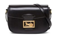 CELINE Leather Box Bag Crossbody Bag Shoulder Bag Women's Black