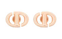 DIOR Metal Stud Earrings Women's Rose Gold