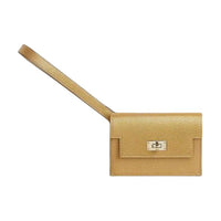 HERMES Kelly Pocket Chamkilight Goatskin Wallet Women's Gold