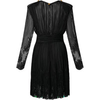 LOUIS VUITTON Sheer Striped Floral Lace Dress