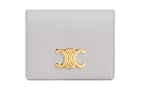 CELINE Shiny Cow Leather Card Holder Women's Mist Gray