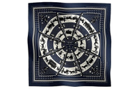 HERMES Silk Scarves Women's Marine Blue