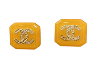 CHANEL Stud Earrings Women's Saffron