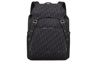 DIOR 8 Oblique Printed Fabric Backpack Men's Black