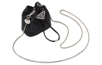 PRADA Satin Handheld Crossbody Bag Shoulder Bag Mini Women's Black