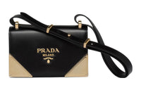 PRADA Leather Crossbody Bag Shoulder Bag Women's Black