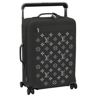 LOUIS VUITTON Cow Leather Suitcase Luggage Men's Black