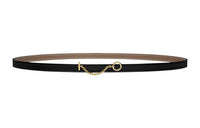 HERMES Fashion Pin Buckle Trendy Elegant Belt Women's Black Width 1.2cm