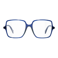 CHANEL Acetate Square Eyeglass Frames Unisex Blue