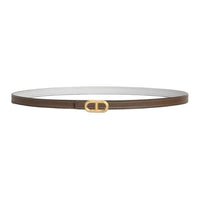 HERMES Calfskin Leather Belts Women's Black/Gold Width 1.8cm