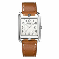 HERMES Wrist Watch Quartz Movement Leather Watch Bands 29mm White Dial Women's Watch