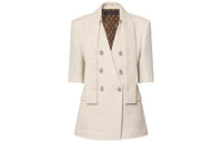 LOUIS VUITTON Scarf Collar Half-Sleeve Blazer