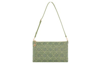 DIOR Beaded Embroidered Cotton Handbag Shoulder Bag Women's Green