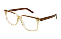 SAINT LAURENT Acetate Irregular Shape Eyeglass Frames Unisex Brown