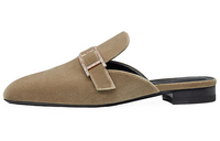 HERMES Beauty Wrap-toe Slippers Women's Gray