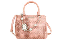MIU MIU Lambskin Handbag Handbag Regular Women's Egg White Stone Color