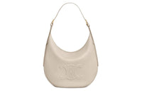 CELINE Calfskin Handbag Shoulder Bag Women's Light Stone Color