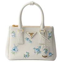 PRADA Galleria Killer Bag Shiny Leather Shoulder Bag Crossbody Bag Handbag Mini Women's White