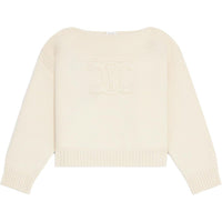 CELINE Boat Neck Sweater In Chunky Cashmere