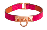 HERMES Calfskin Wristbands Women's Red