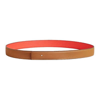 HERMES Leather Leather Belts Unisex Brown/Red Width: 2.4cm