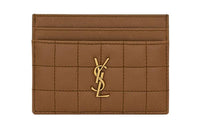 SAINT LAURENT Sheepskin Card Holder Women's Brown
