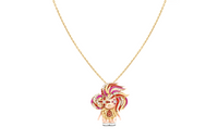 LOUIS VUITTON Vivienne Rooster Pendant 3 Golds Lacquer Diamonds & Colored Gemstones