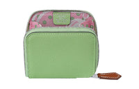 HERMES Silk'In Cow Leather Patchwork With Silk Wallets Coin Purses Women's Green