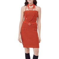 CHANEL FW24 Sleeveless Dress Women's Orange
