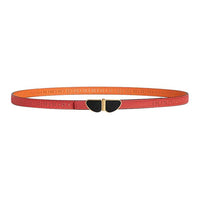 HERMES Calfskin Leather Belts Unisex Pink Width 1.3CM