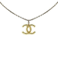 CHANEL 2005 Resin Cc Rhinestones Pendant Costume Necklace