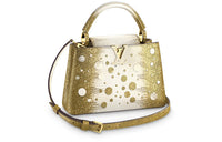 LOUIS VUITTON Capucines Lizard Skin Capusin Shoulder Crossbody Handbag Small Size Women's Gold/White