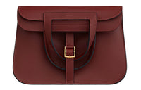 HERMES Halzan Evercolor Leather Horseshoe Bag, Shoulder Bag Women's