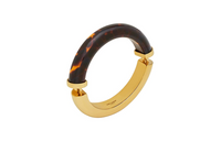 SAINT LAURENT Metal Resin Bangles Women's Gold/Tortoiseshell