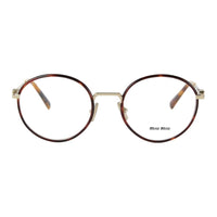 MIU MIU Alloy Metal Round Eyeglass Frames Women's Dark Khaki