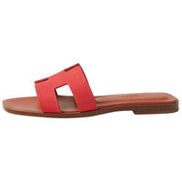 HERMES Oran Slide Slippers Women's Red