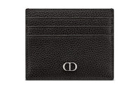DIOR Cow Leather Card Clip Card Holder Men's Black