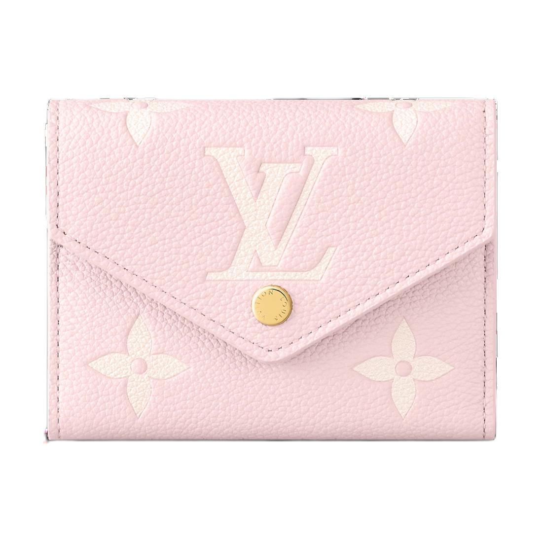 LOUIS VUITTON Cow Leather Wallet Women's Rose White Quartz