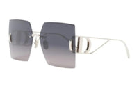 DIOR Metal Square Sunglasses Women's Silver