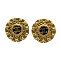 CHANEL 1995 Plated Cc Clip On Earrings Costume Earrings