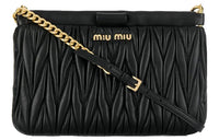 MIU MIU Leather Shoulder Bag, Crossbody Bag Women's Black