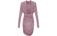 SAINT LAURENT FW22 Long Sleeved Dress Women's Purple