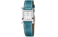 HERMES Heure H Wrist Watch Quartz Movement Genuine Leather Strap White Dial Women's Watch