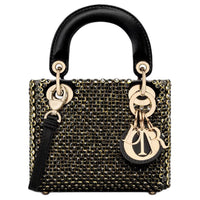 DIOR Silk Shoulder Bag Crossbody Bag Handbag Micro Women's Black