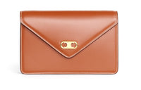 CELINE Triomphe Maillon Cow Leather Wallet Women's Tawny