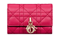 DIOR Sheepskin Wallet Extra Small Women's Purple Pink