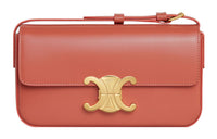 CELINE Triomphe Shiny Cow Leather Shoulder Bag Handbag Shoulder Bag Women's Litchi Color