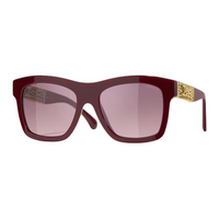 CHANEL Acetate Metal Square Sunglasses Unisex Red